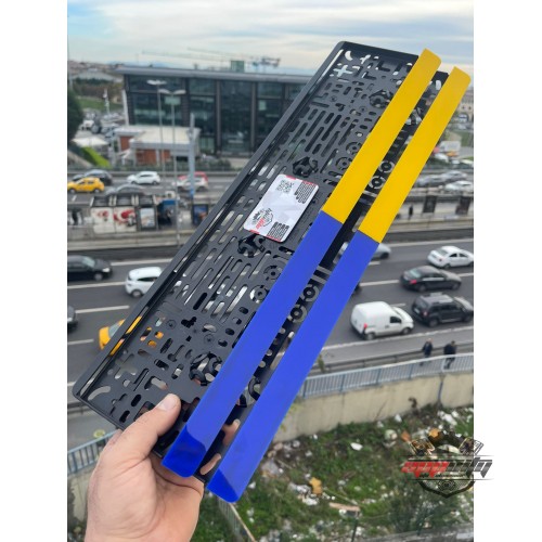 Sarı Lacivert Özel Tasarım Lüks Pleksi Plakalık